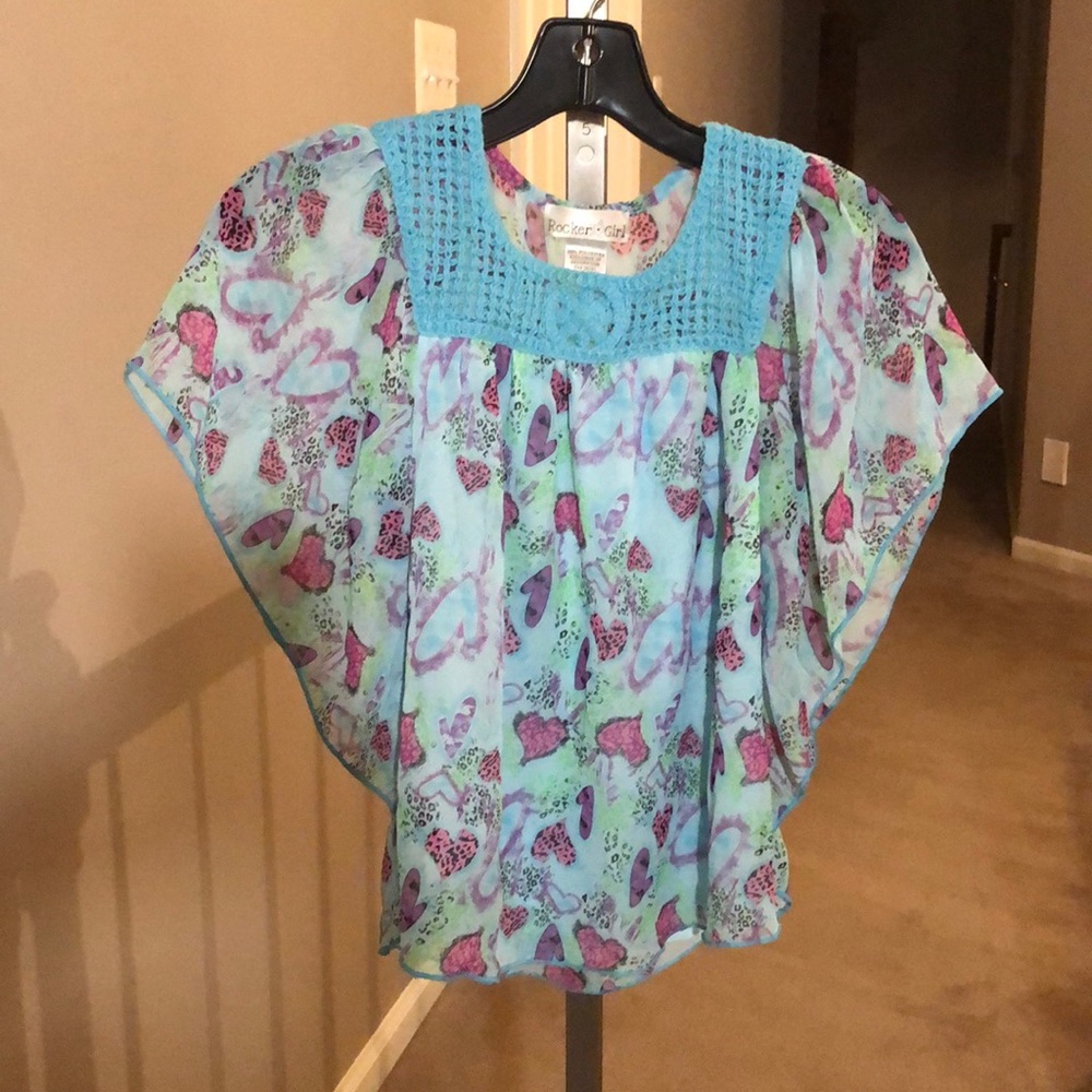 Rocker Girl Brand Blouse Girls size 7-8 NWOT